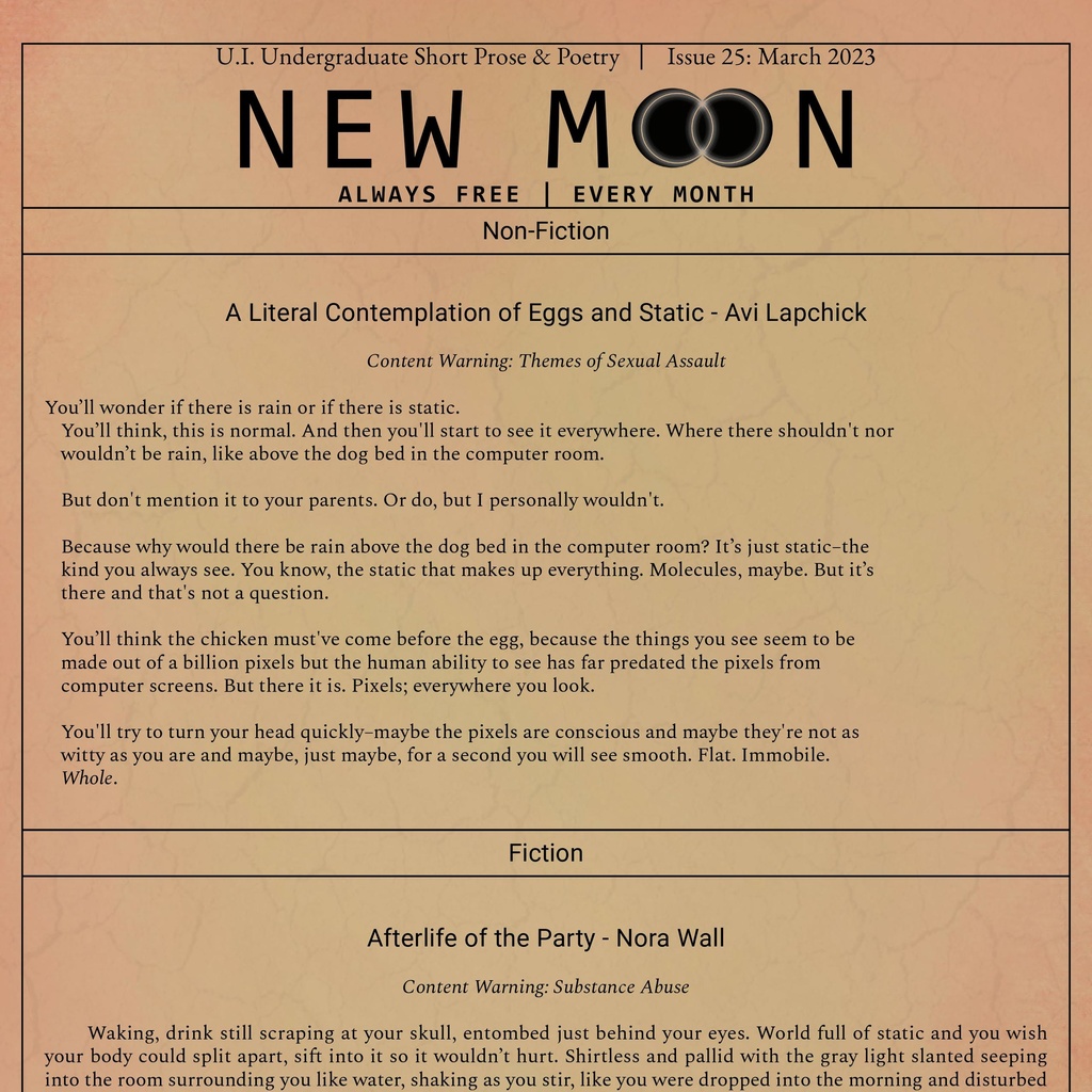 First page of New Moon Issue 25